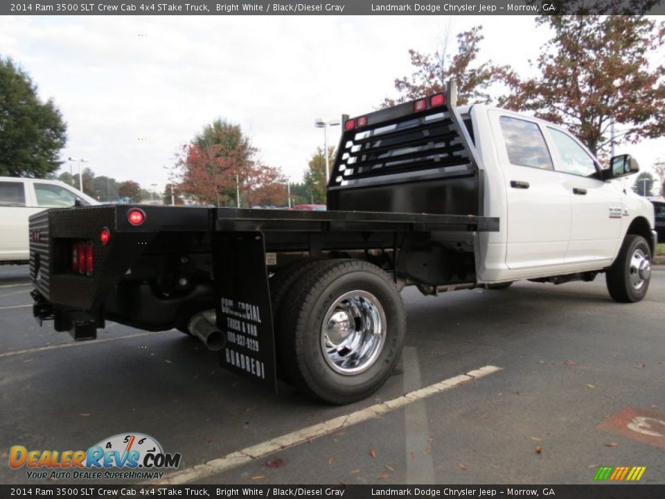 2014 Ram 3500 SLT Crew Cab 4x4 STake Truck Bright White / Black/Diesel Gray Photo #3