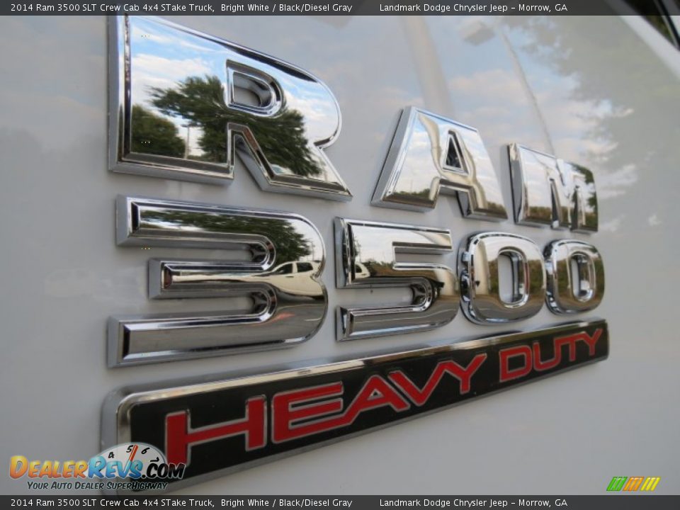 2014 Ram 3500 SLT Crew Cab 4x4 STake Truck Bright White / Black/Diesel Gray Photo #6