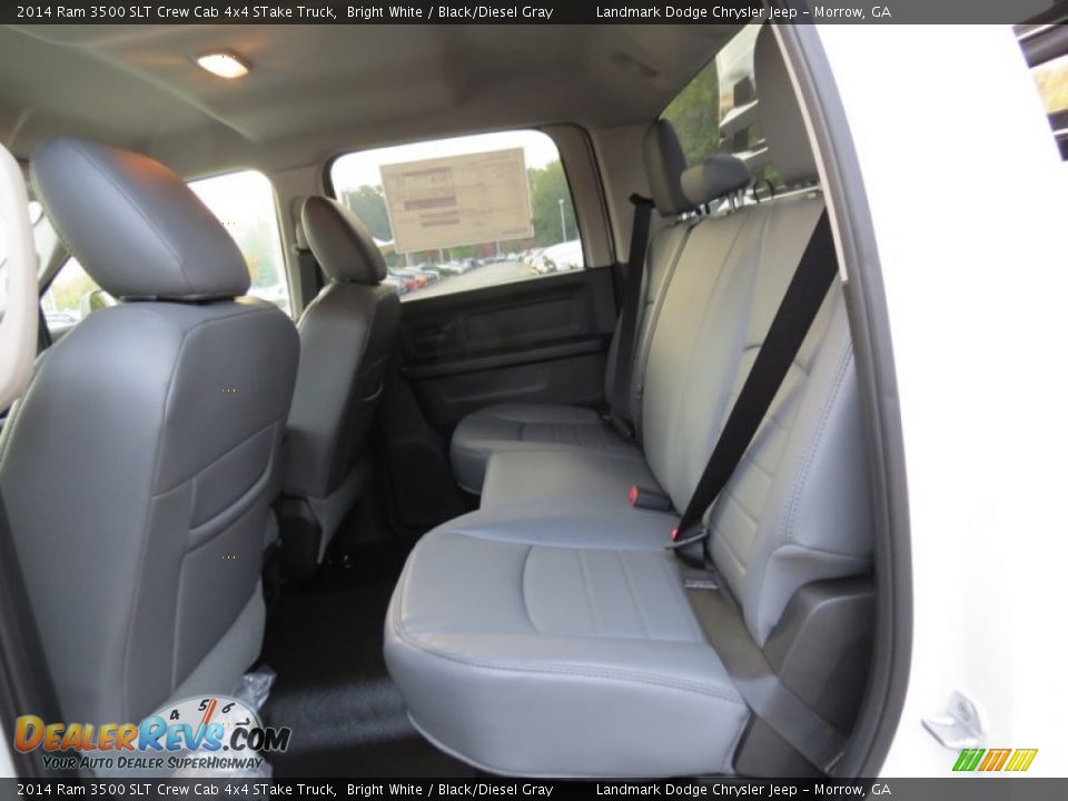 2014 Ram 3500 SLT Crew Cab 4x4 STake Truck Bright White / Black/Diesel Gray Photo #8