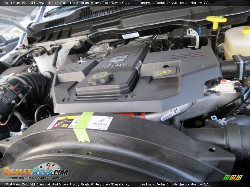2014 Ram 3500 SLT Crew Cab 4x4 STake Truck Bright White / Black/Diesel Gray Photo #10