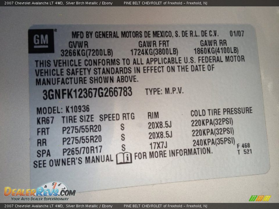 2007 Chevrolet Avalanche LT 4WD Silver Birch Metallic / Ebony Photo #26