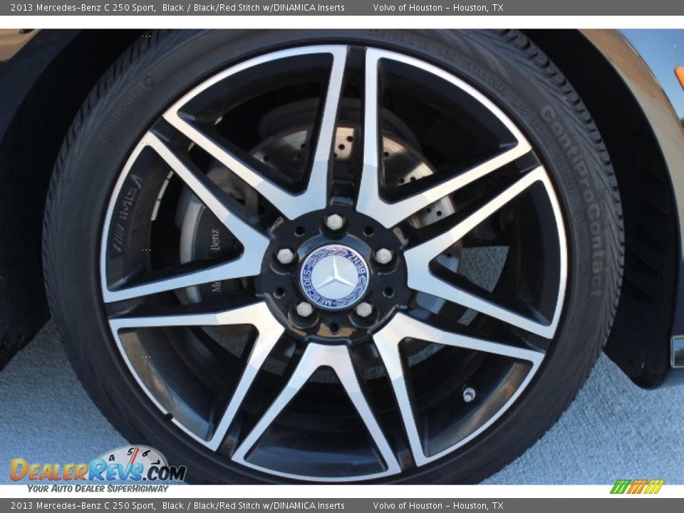 2013 Mercedes-Benz C 250 Sport Black / Black/Red Stitch w/DINAMICA Inserts Photo #9