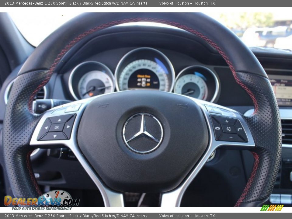 2013 Mercedes-Benz C 250 Sport Black / Black/Red Stitch w/DINAMICA Inserts Photo #21