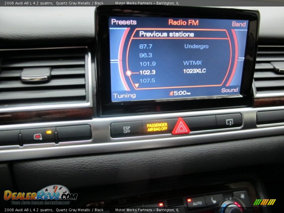 2008 Audi A8 L 4.2 quattro Quartz Gray Metallic / Black Photo #30