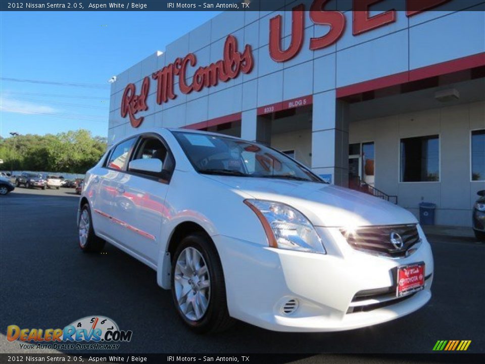 2012 Nissan Sentra 2.0 S Aspen White / Beige Photo #1