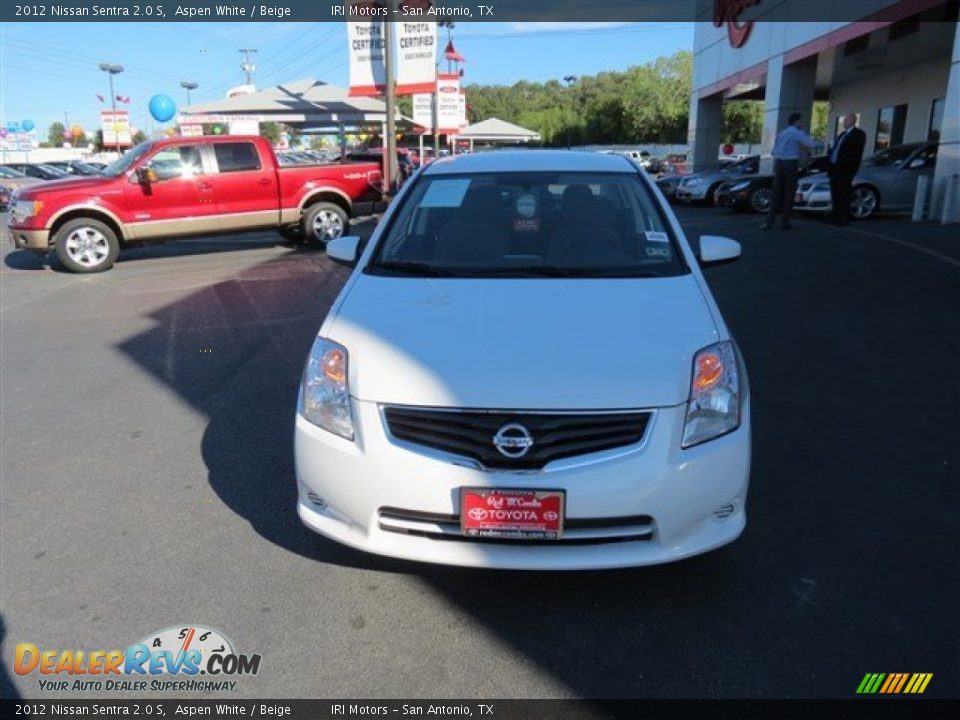 2012 Nissan Sentra 2.0 S Aspen White / Beige Photo #2