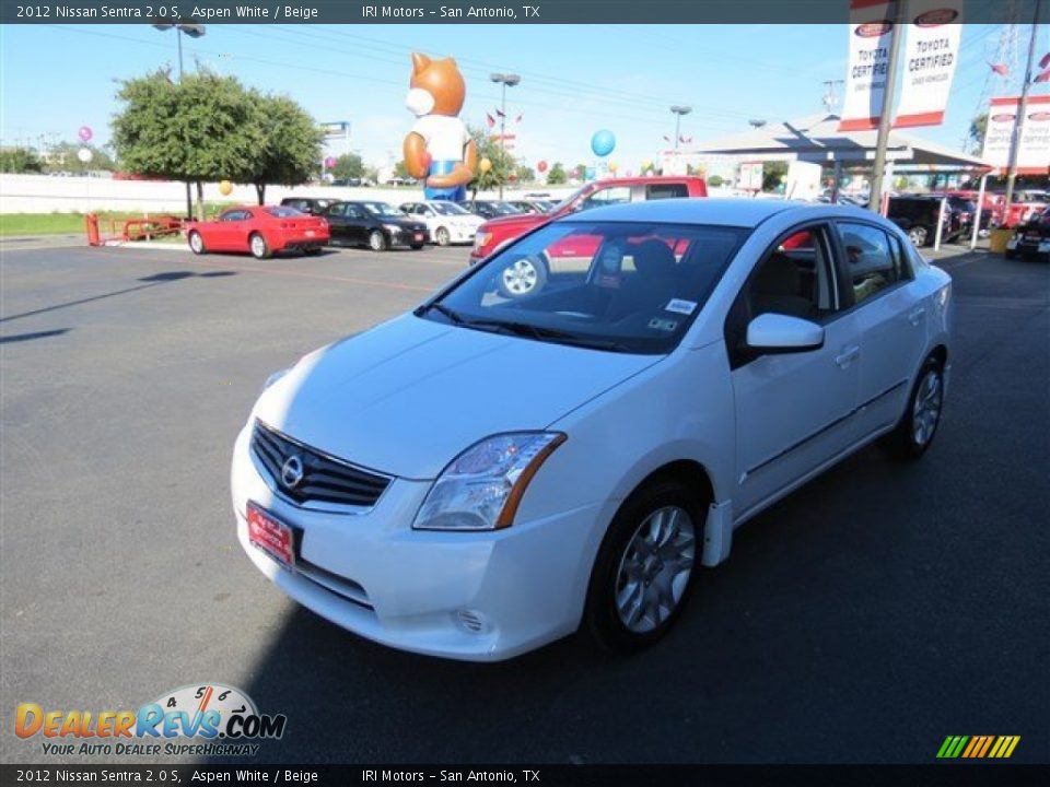 2012 Nissan Sentra 2.0 S Aspen White / Beige Photo #3