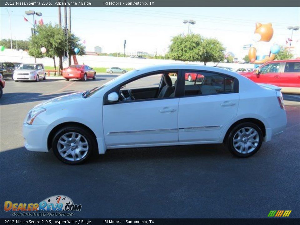 2012 Nissan Sentra 2.0 S Aspen White / Beige Photo #4