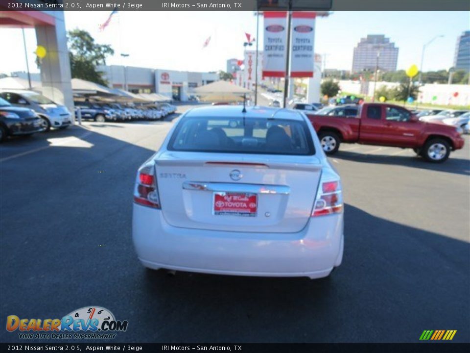 2012 Nissan Sentra 2.0 S Aspen White / Beige Photo #6