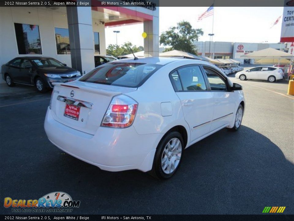 2012 Nissan Sentra 2.0 S Aspen White / Beige Photo #7
