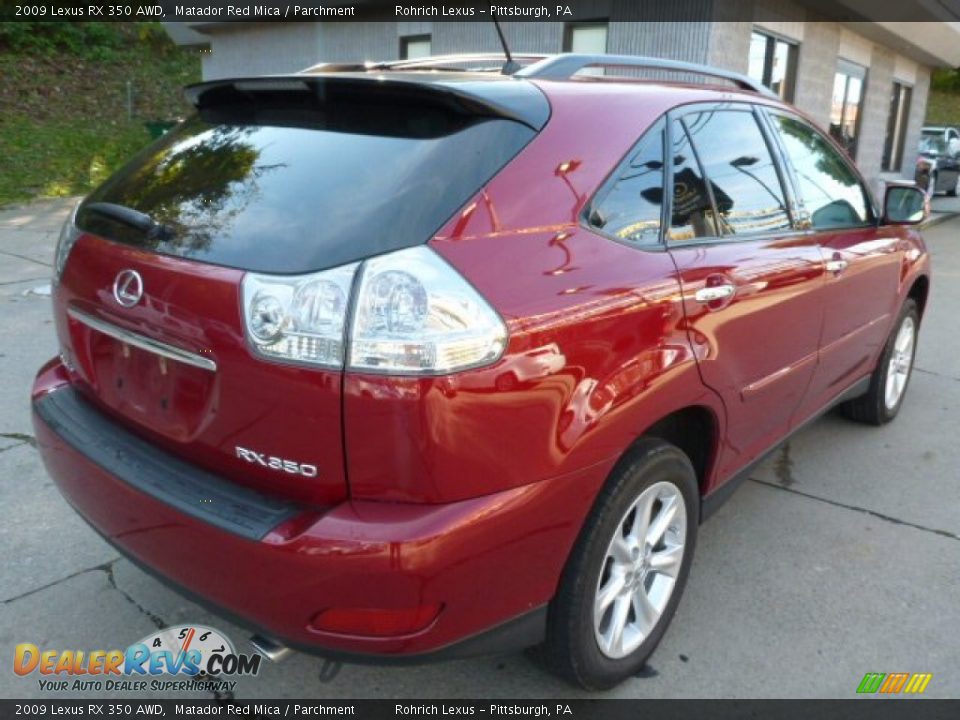 2009 Lexus RX 350 AWD Matador Red Mica / Parchment Photo #10