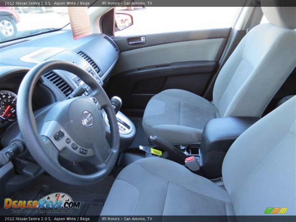2012 Nissan Sentra 2.0 S Aspen White / Beige Photo #11