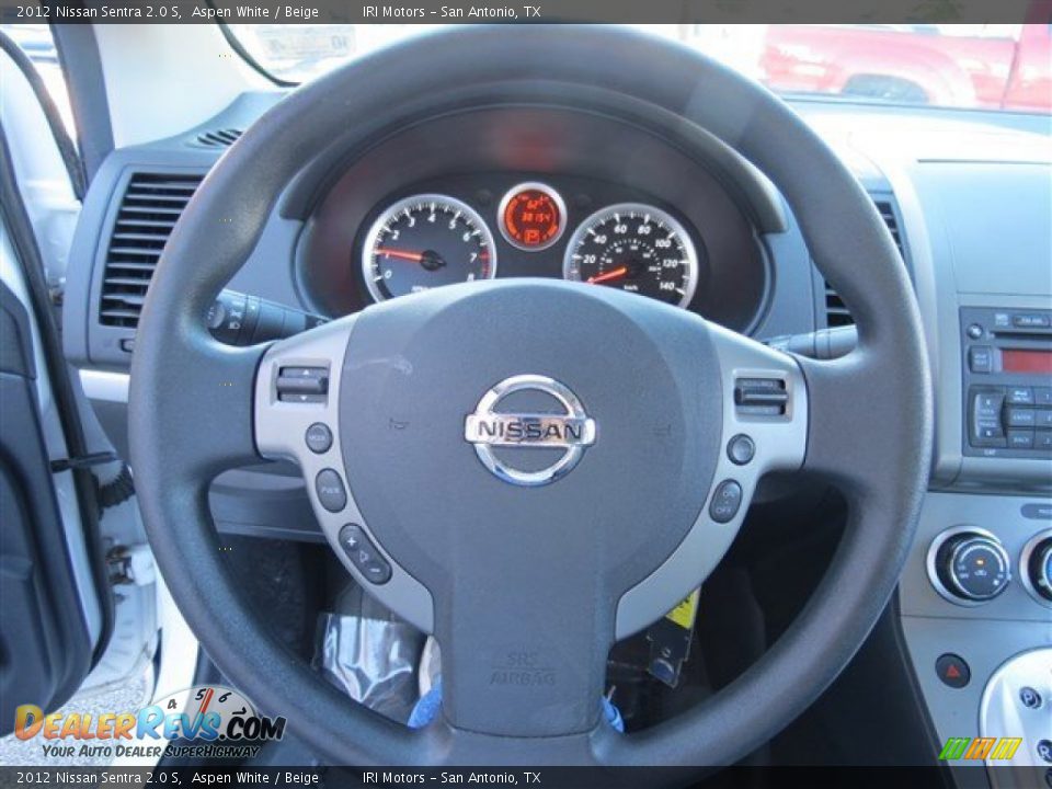 2012 Nissan Sentra 2.0 S Aspen White / Beige Photo #17