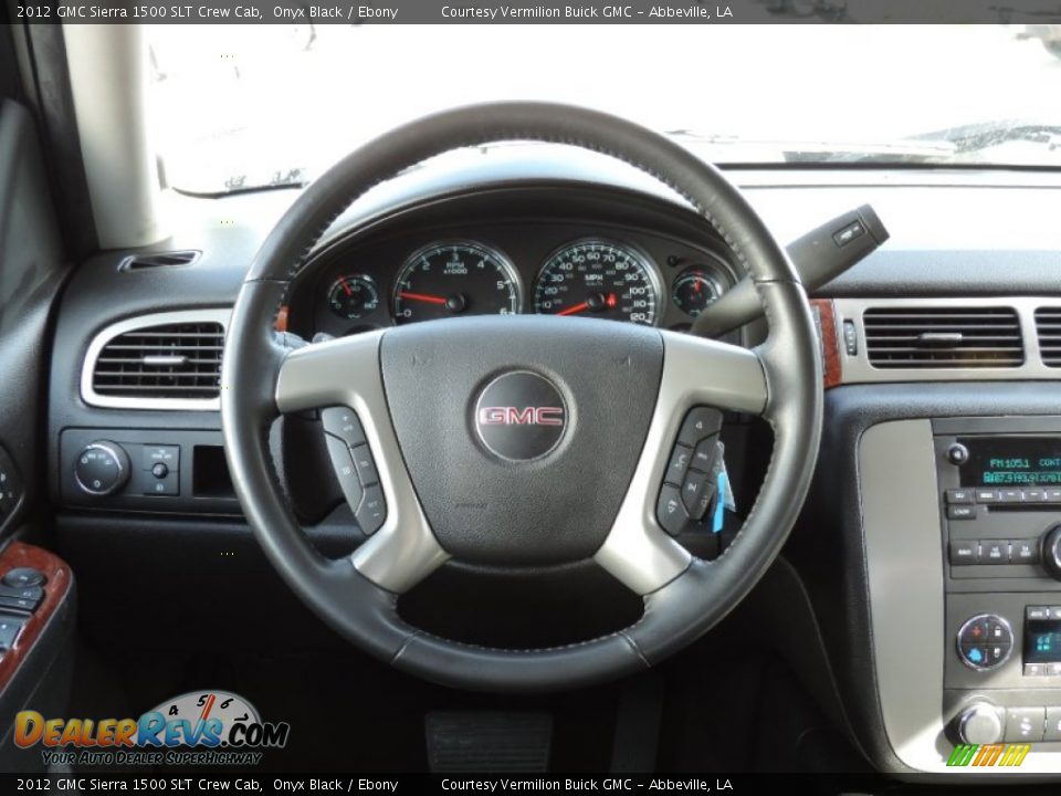 2012 GMC Sierra 1500 SLT Crew Cab Onyx Black / Ebony Photo #11