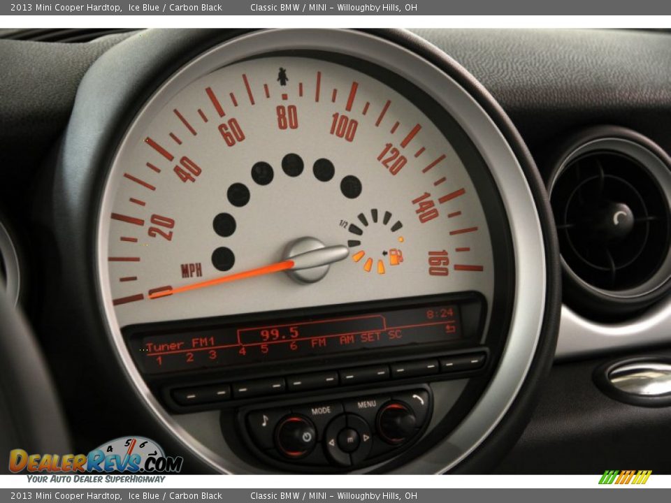 2013 Mini Cooper Hardtop Ice Blue / Carbon Black Photo #9