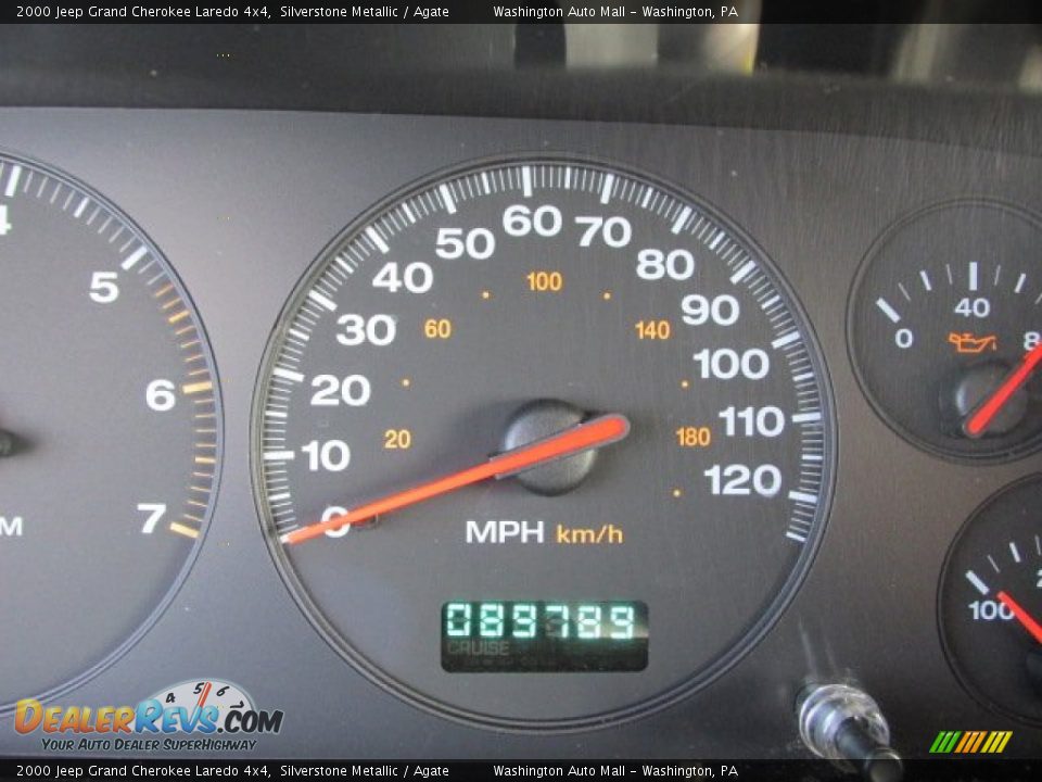 2000 Jeep Grand Cherokee Laredo 4x4 Silverstone Metallic / Agate Photo #30