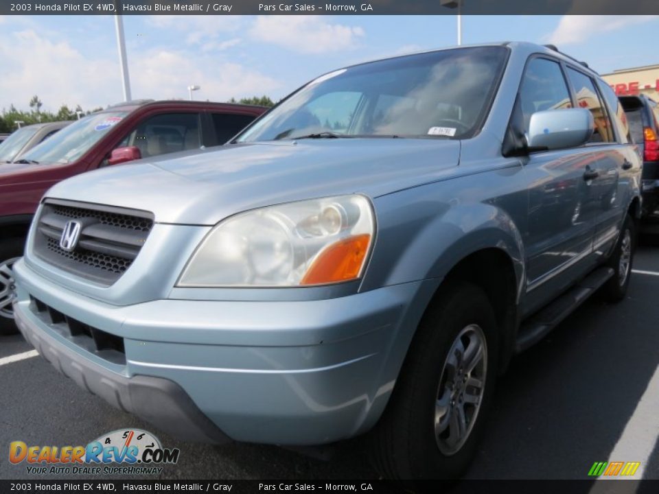 2003 Honda Pilot EX 4WD Havasu Blue Metallic / Gray Photo #1