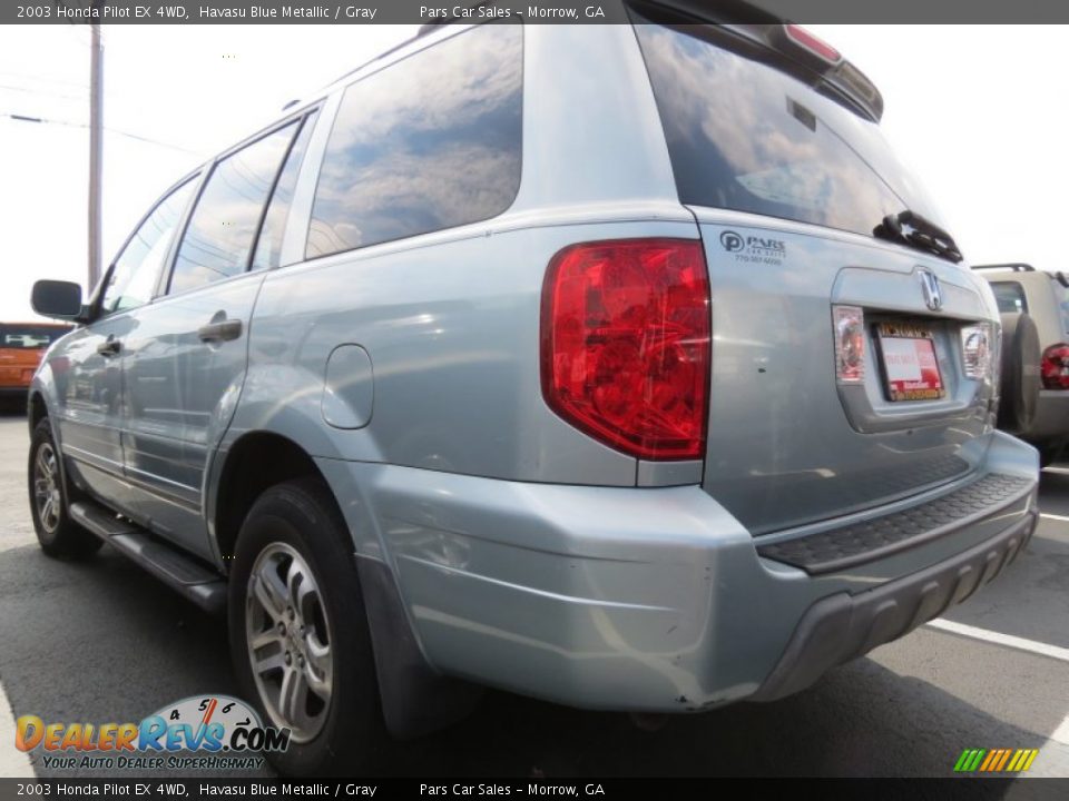 2003 Honda Pilot EX 4WD Havasu Blue Metallic / Gray Photo #2