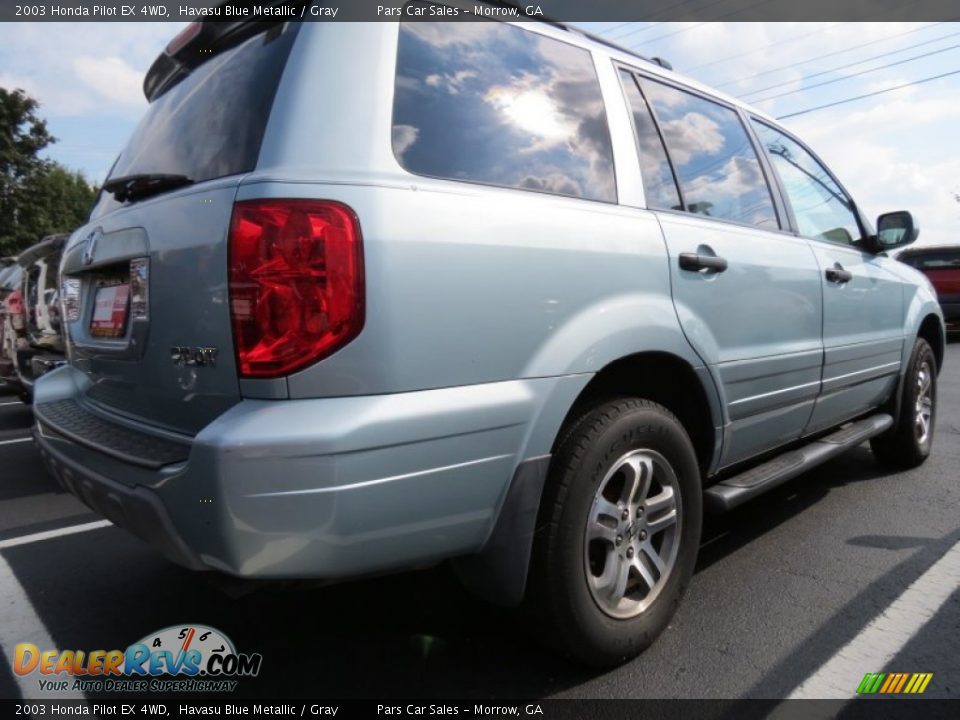 2003 Honda Pilot EX 4WD Havasu Blue Metallic / Gray Photo #3