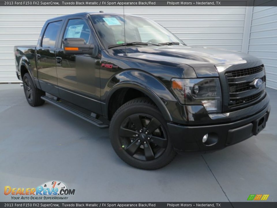 2013 Ford F150 FX2 SuperCrew Tuxedo Black Metallic / FX Sport Appearance Black/Red Photo #1