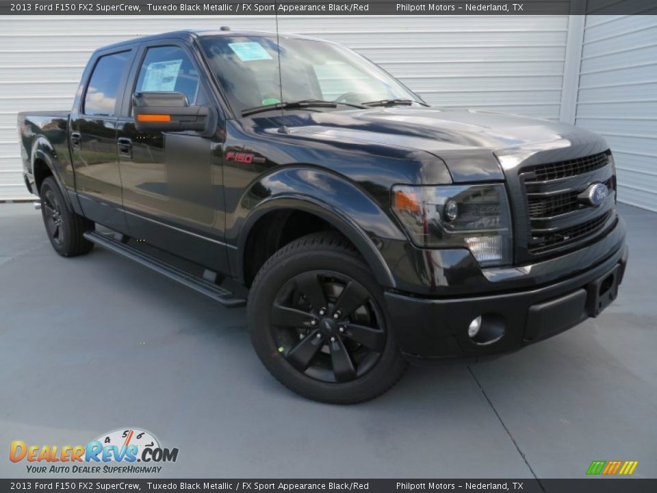 2013 Ford F150 FX2 SuperCrew Tuxedo Black Metallic / FX Sport Appearance Black/Red Photo #2