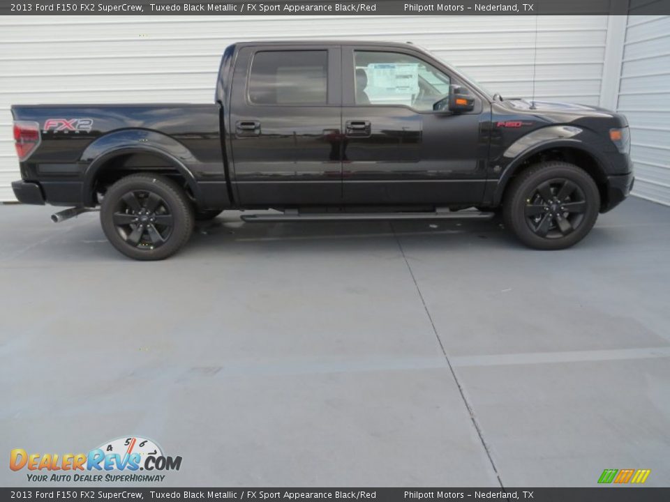 2013 Ford F150 FX2 SuperCrew Tuxedo Black Metallic / FX Sport Appearance Black/Red Photo #3