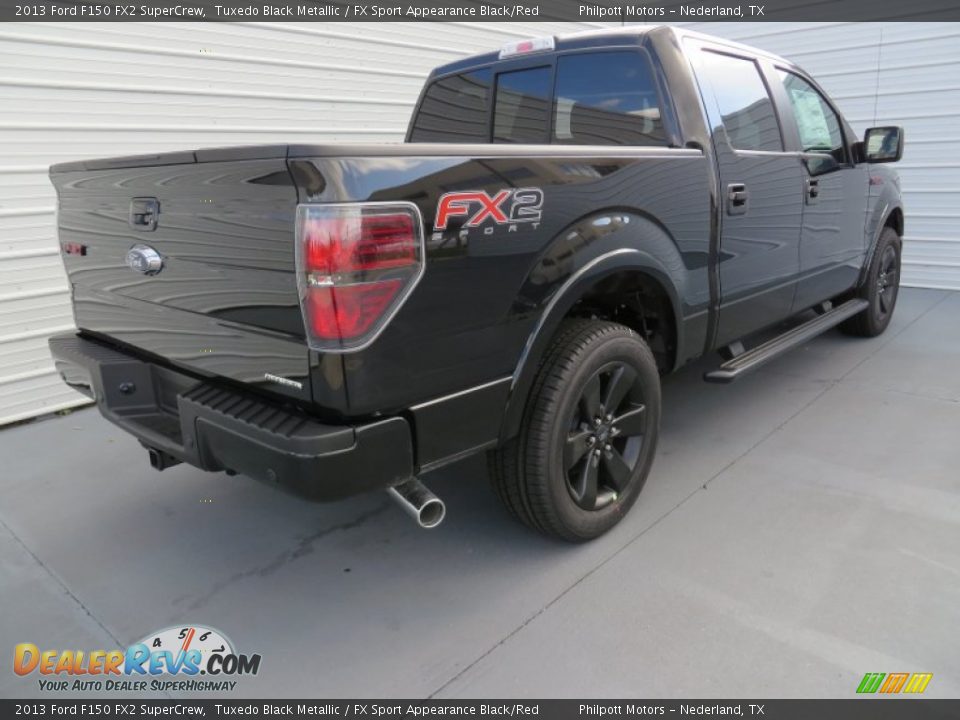 2013 Ford F150 FX2 SuperCrew Tuxedo Black Metallic / FX Sport Appearance Black/Red Photo #4