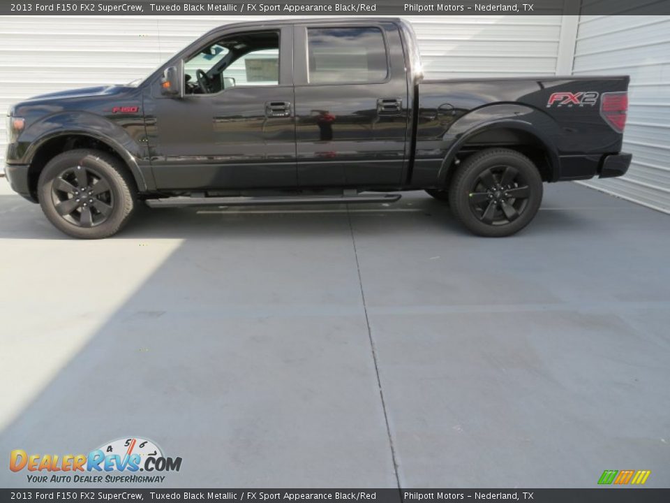 2013 Ford F150 FX2 SuperCrew Tuxedo Black Metallic / FX Sport Appearance Black/Red Photo #6