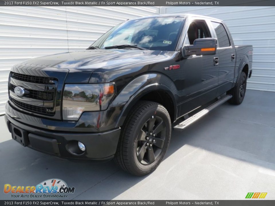 2013 Ford F150 FX2 SuperCrew Tuxedo Black Metallic / FX Sport Appearance Black/Red Photo #7