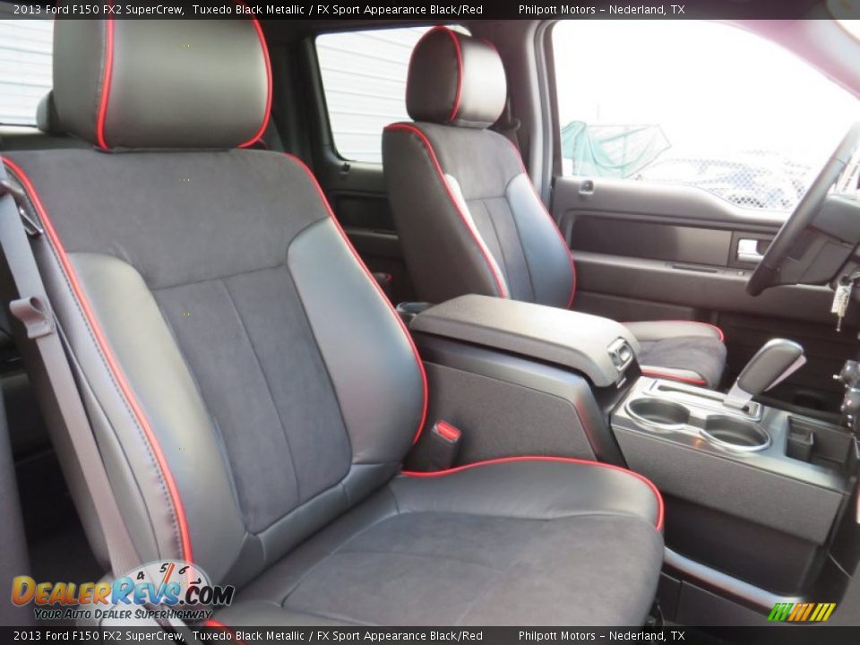 2013 Ford F150 FX2 SuperCrew Tuxedo Black Metallic / FX Sport Appearance Black/Red Photo #25