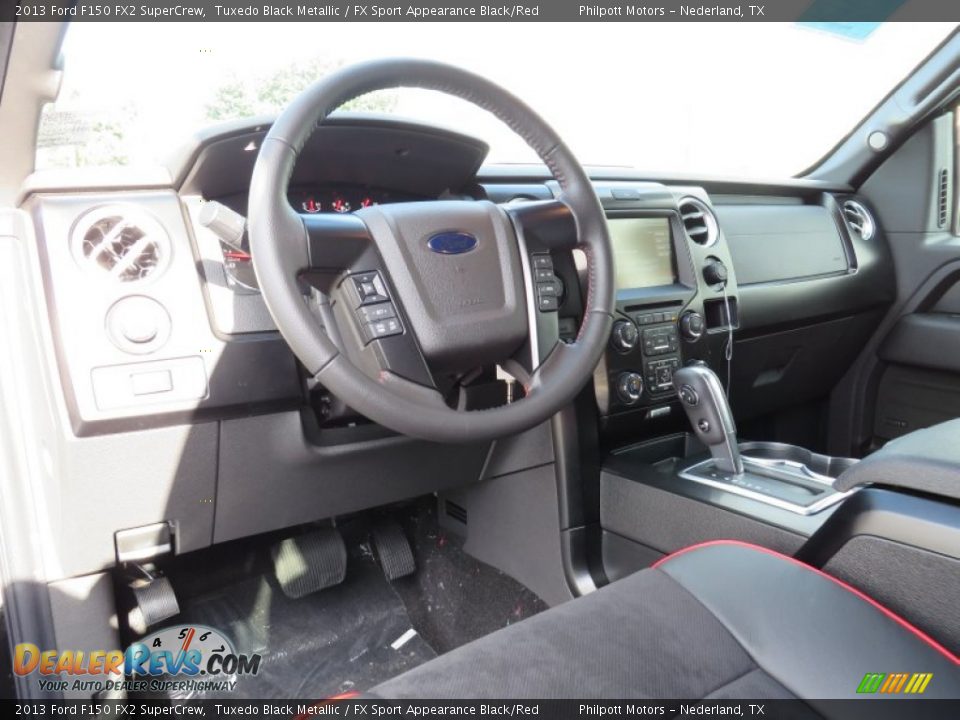 2013 Ford F150 FX2 SuperCrew Tuxedo Black Metallic / FX Sport Appearance Black/Red Photo #29