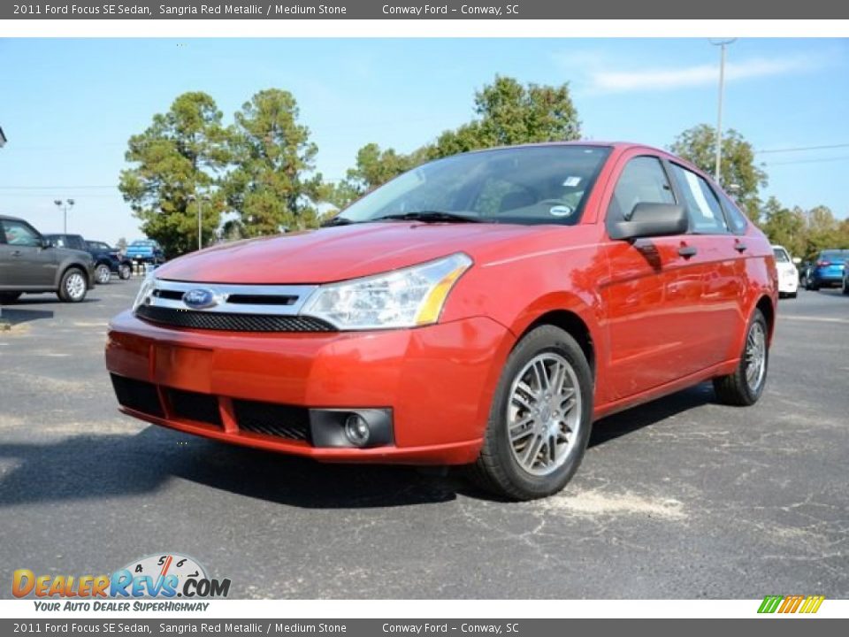 2011 Ford Focus SE Sedan Sangria Red Metallic / Medium Stone Photo #1