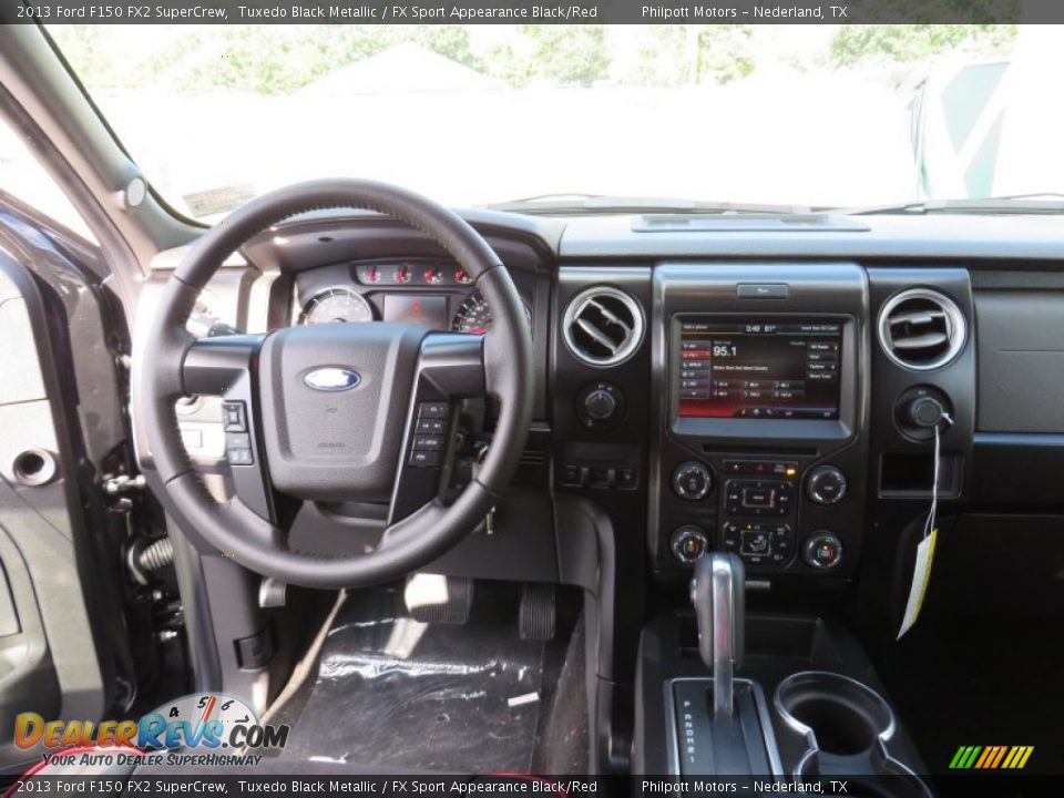 2013 Ford F150 FX2 SuperCrew Tuxedo Black Metallic / FX Sport Appearance Black/Red Photo #33