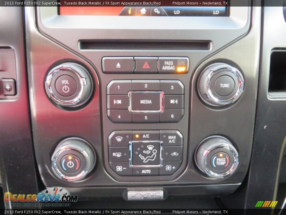 2013 Ford F150 FX2 SuperCrew Tuxedo Black Metallic / FX Sport Appearance Black/Red Photo #35