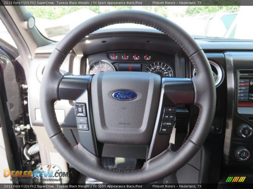 2013 Ford F150 FX2 SuperCrew Tuxedo Black Metallic / FX Sport Appearance Black/Red Photo #36