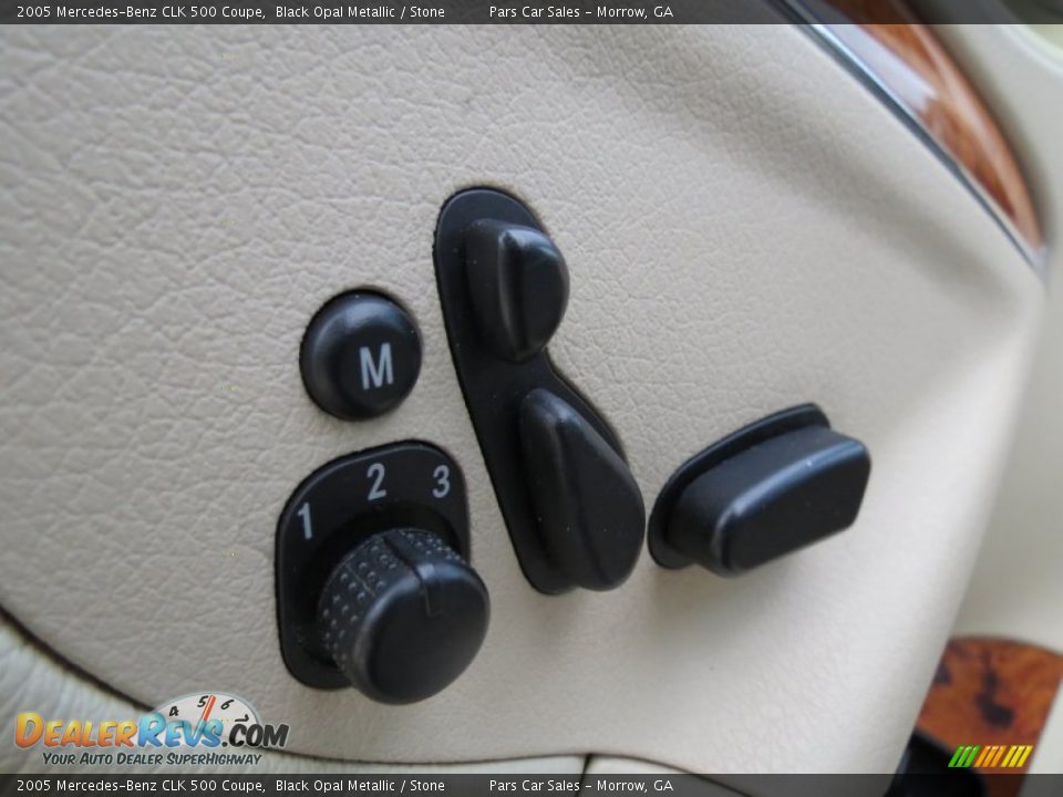 2005 Mercedes-Benz CLK 500 Coupe Black Opal Metallic / Stone Photo #10
