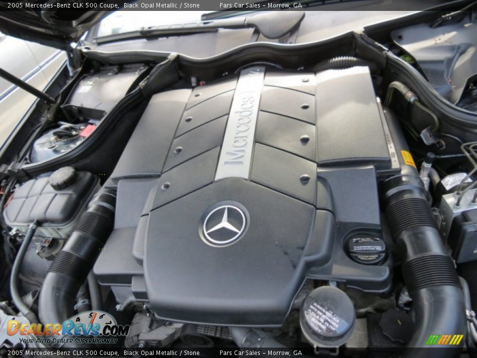 2005 Mercedes-Benz CLK 500 Coupe Black Opal Metallic / Stone Photo #13
