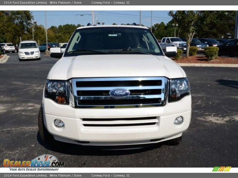 2014 Ford Expedition Limited White Platinum / Stone Photo #2