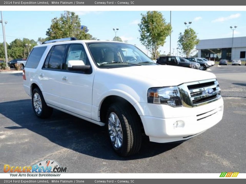 2014 Ford Expedition Limited White Platinum / Stone Photo #3