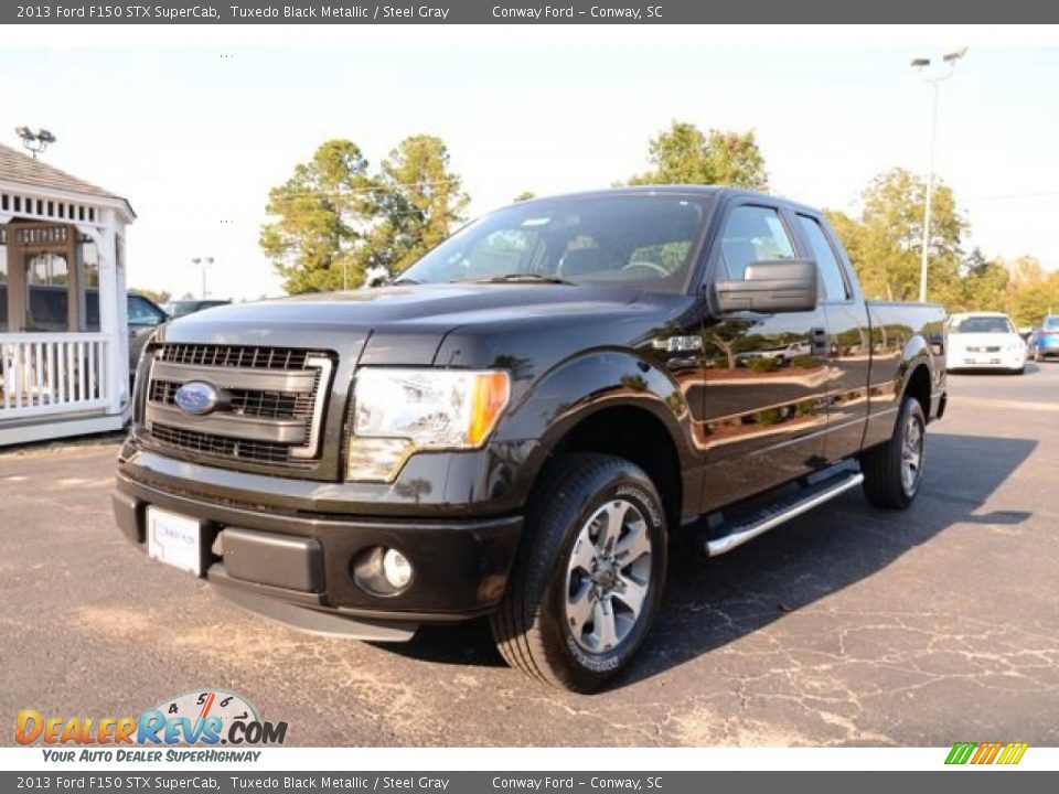 2013 Ford F150 STX SuperCab Tuxedo Black Metallic / Steel Gray Photo #1