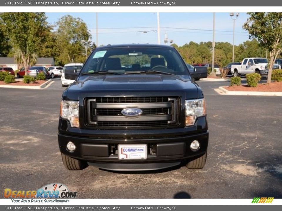 2013 Ford F150 STX SuperCab Tuxedo Black Metallic / Steel Gray Photo #2
