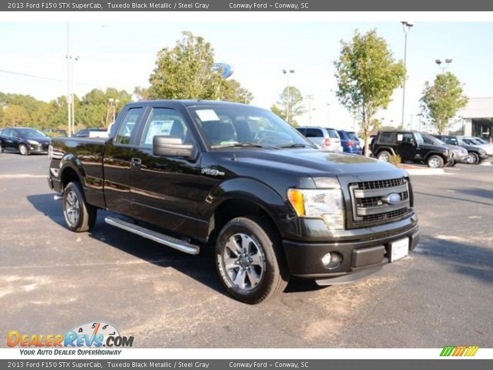 2013 Ford F150 STX SuperCab Tuxedo Black Metallic / Steel Gray Photo #3