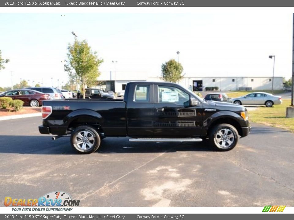 2013 Ford F150 STX SuperCab Tuxedo Black Metallic / Steel Gray Photo #4