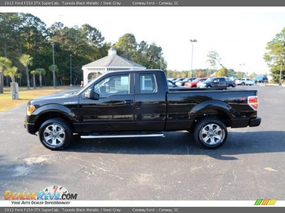 2013 Ford F150 STX SuperCab Tuxedo Black Metallic / Steel Gray Photo #8