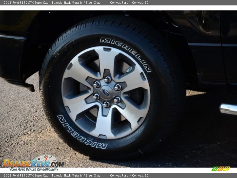 2013 Ford F150 STX SuperCab Tuxedo Black Metallic / Steel Gray Photo #9