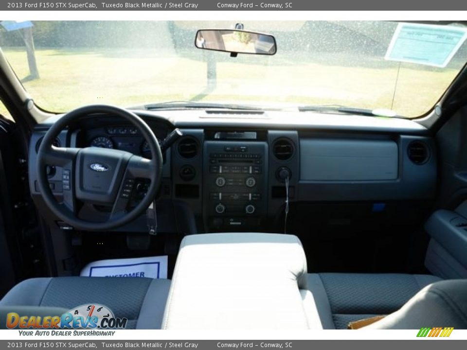 2013 Ford F150 STX SuperCab Tuxedo Black Metallic / Steel Gray Photo #12