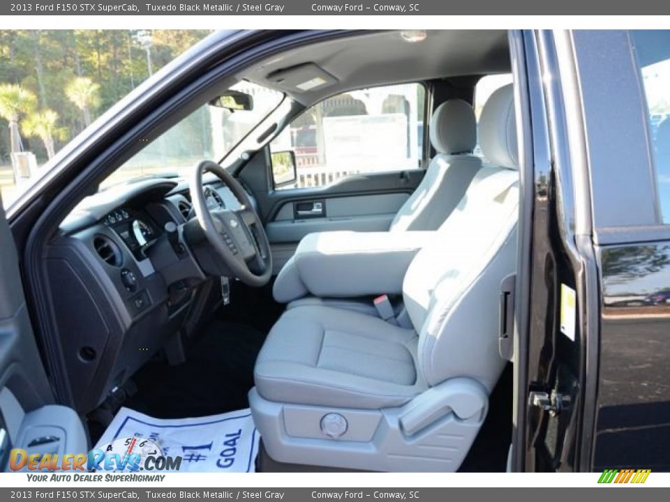 2013 Ford F150 STX SuperCab Tuxedo Black Metallic / Steel Gray Photo #13