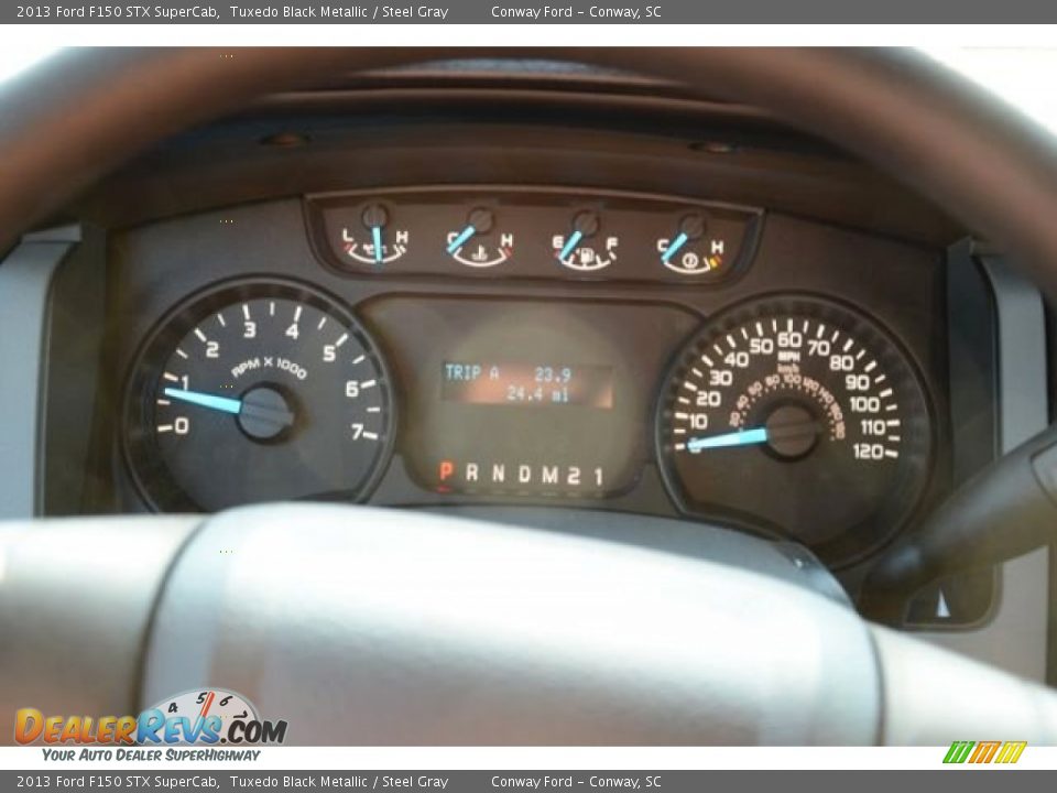 2013 Ford F150 STX SuperCab Tuxedo Black Metallic / Steel Gray Photo #17