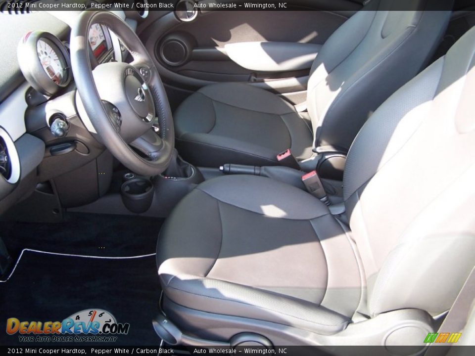 2012 Mini Cooper Hardtop Pepper White / Carbon Black Photo #11