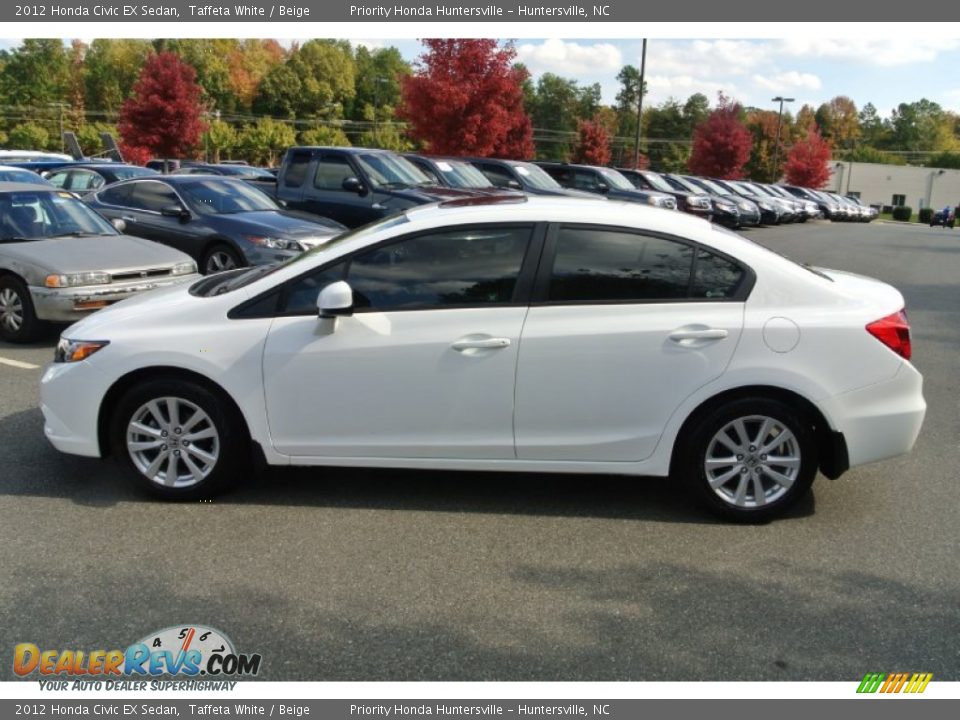 2012 Honda Civic EX Sedan Taffeta White / Beige Photo #3